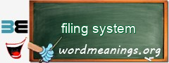 WordMeaning blackboard for filing system